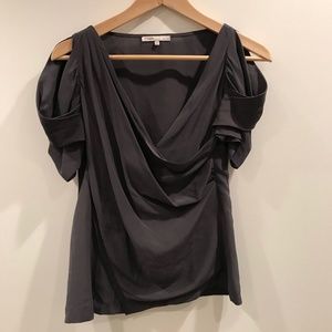 Maje Cold Shoulder Draped Top